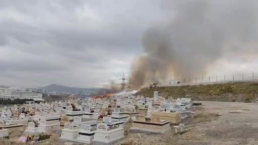 Ankara’da mezarlıkta çıkan yangını itfaiye ekipleri söndürdü