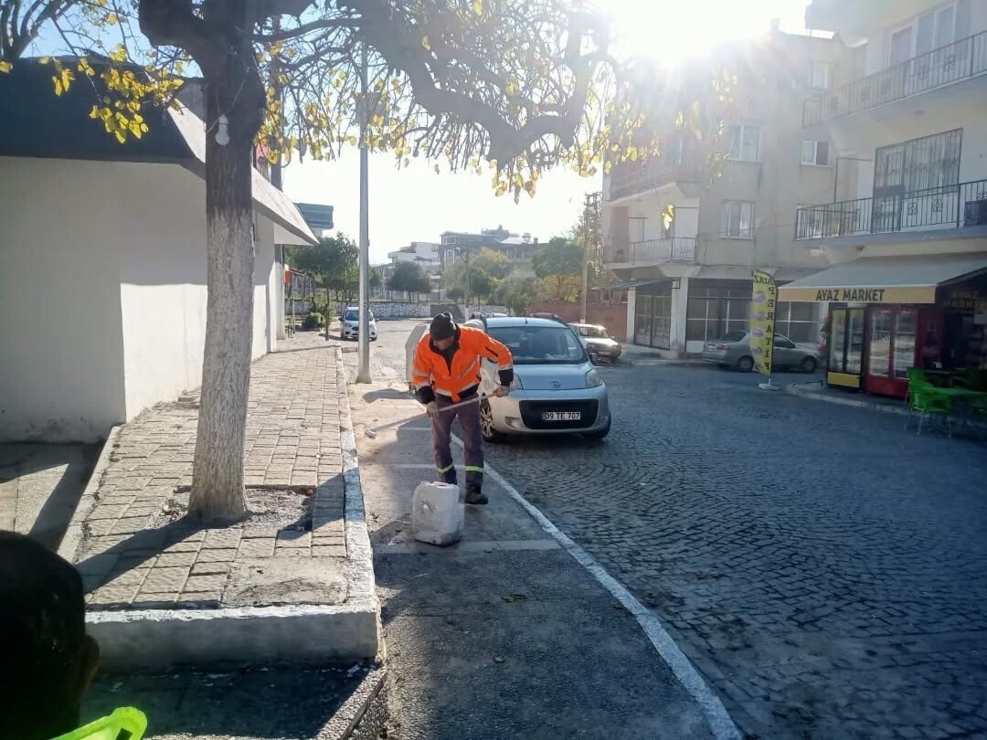 GERMENCİK’TE KİREÇLEME VE AĞAÇ BUDAMA ÇALIŞMASI