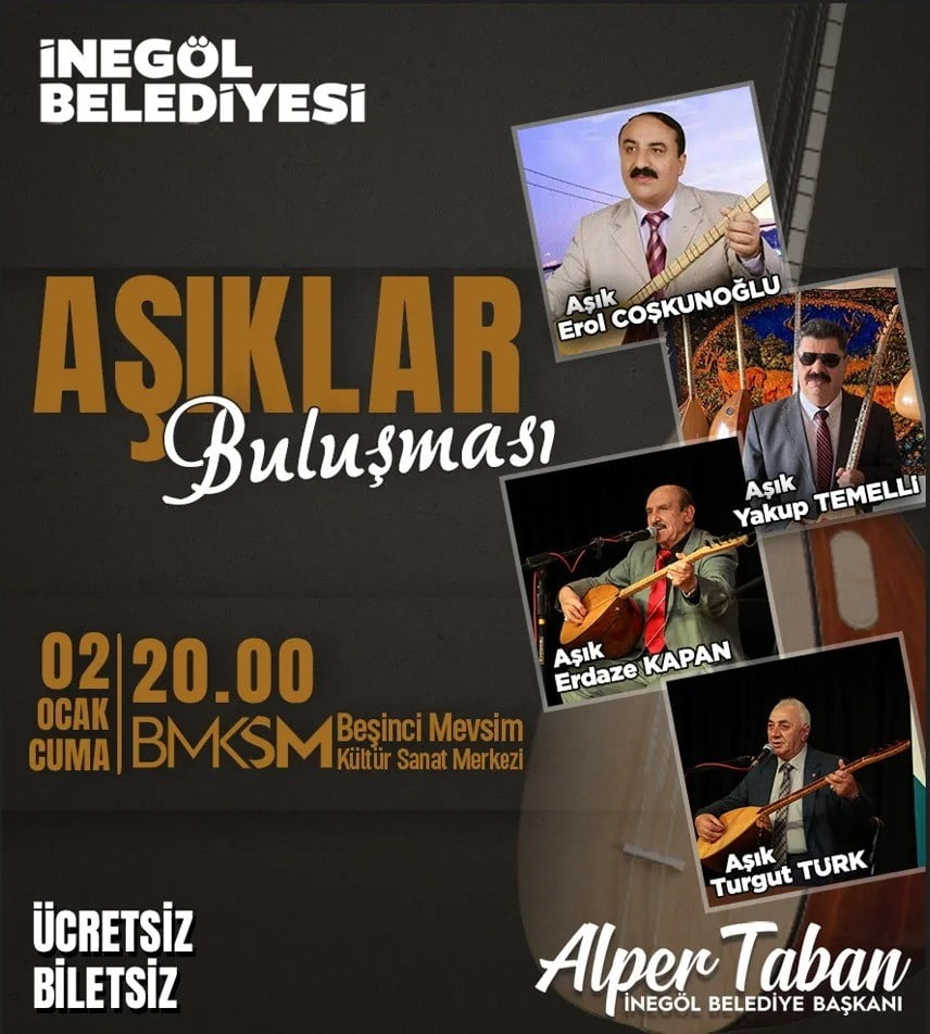 İNEGÖL’DE ‘AŞIK BULUŞMASI’ BAŞLIYOR