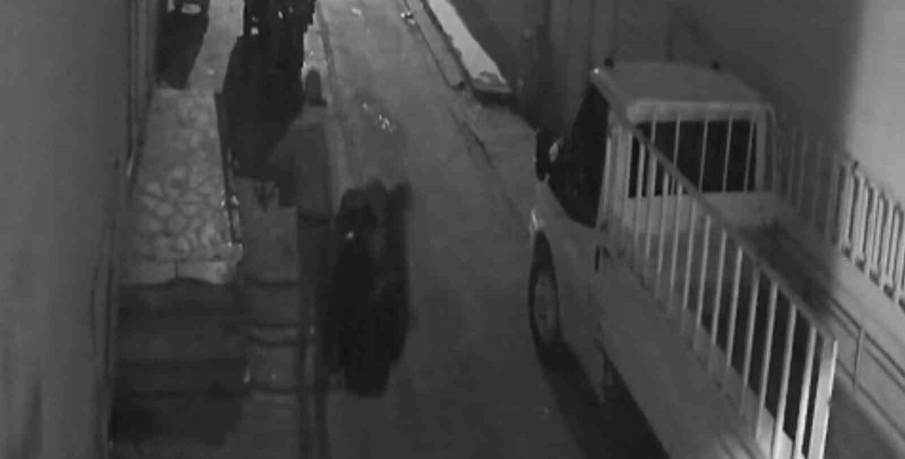 İŞYERİ ÖNÜNDEKİ KOŞU BANDININ ÇALINMA ANI KAMERADA