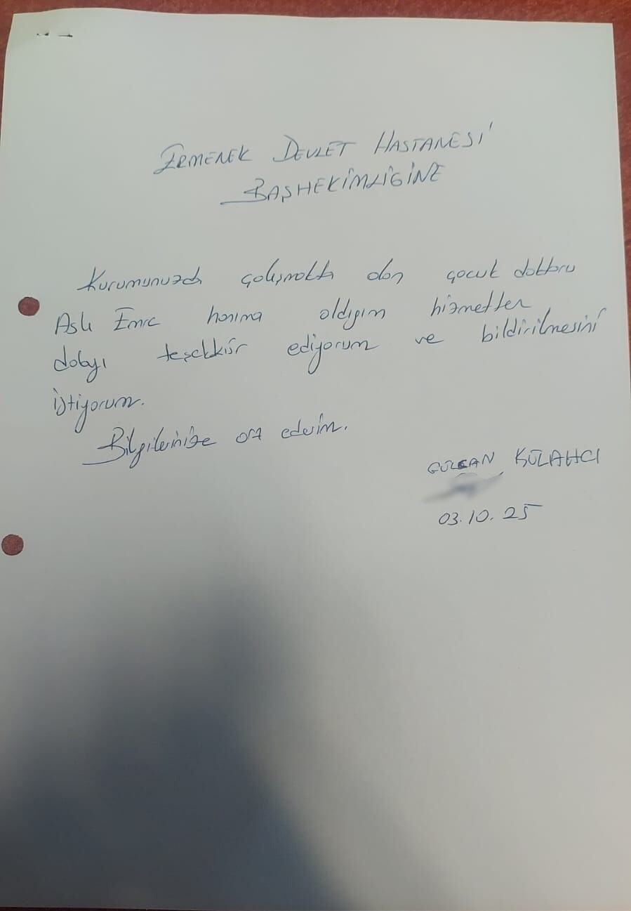 KARAMAN ERMENEK DEVLET HASTANESİ TEDAVİLERİNİ YAPTIĞI HASTA VE YAKINLARINDAN TEŞEKKÜR MEKTUPLARI...