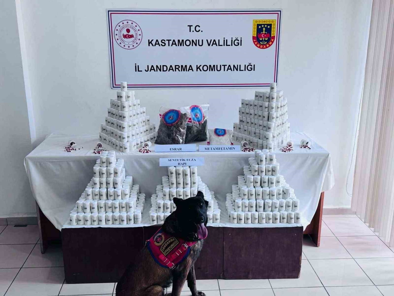 KASTAMONU’DA GERÇEKLEŞTİRİLEN OPERASYONDA 69 BİN 407 ADET SENTETİK ECZA HAPI, 975 GRAM...