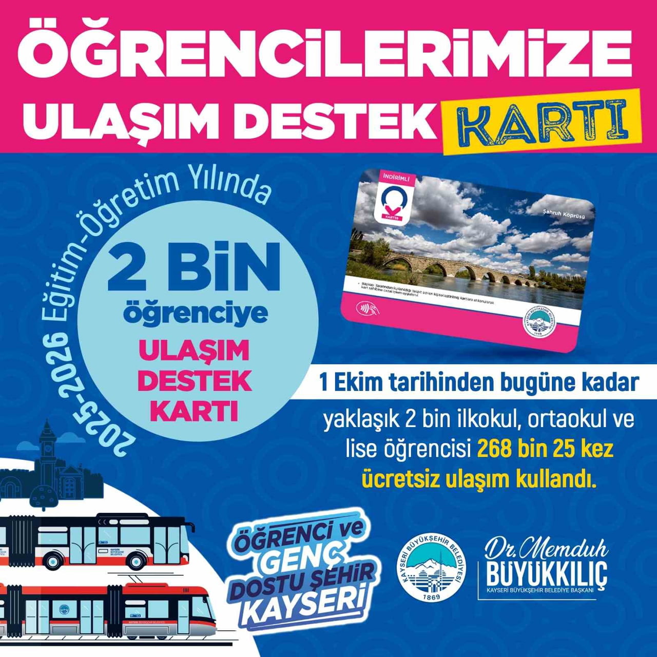 KAYSERİ BÜYÜKŞEHİR BELEDİYE BAŞKANI DR. MEMDUH BÜYÜKKILIÇ’IN, İHTİYAÇ SAHİBİ ÖĞRENCİLERE YÖNELİK...