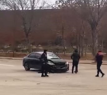 KIRŞEHİR’DE AKSARAY ORTAKÖY YOLU ÜZERİNDE MEYDANA GELEN TRAFİK KAZASI, GÜVENLİK KAMERALARINA...