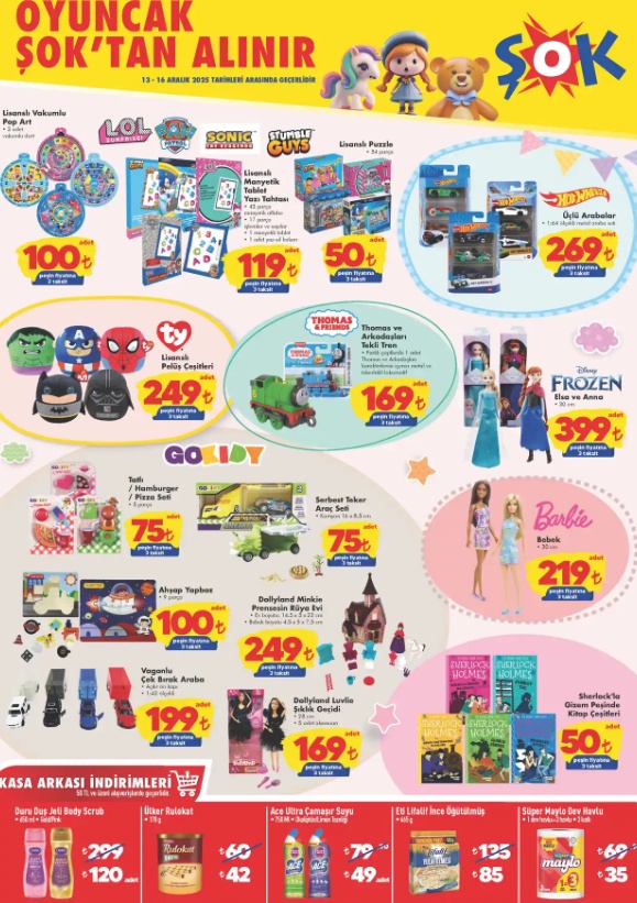 ŞOK 13 Aralık 2025 Aktüel Ürünler: Oto Bakım ve Oyuncak İndirimleri