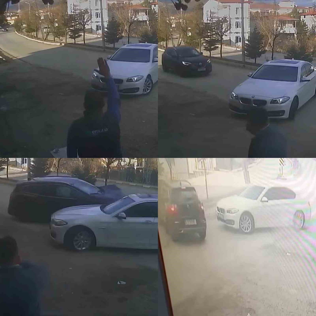 TUFANBEYLİ İLÇESİNDE YIKAMACIDAN YOLA ÇIKAN OTOMOBİLE HIZLA GELEN ARACIN ÇARPTIĞI ANLAR GÜVENLİK...