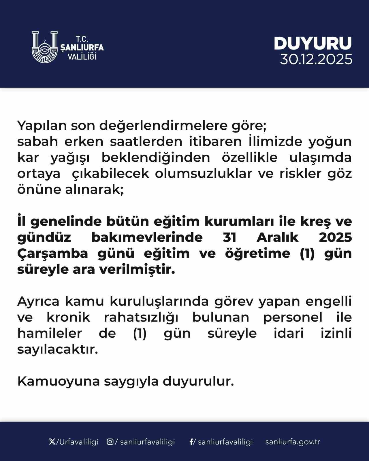 VALİLİĞİN AÇIKLAMASI