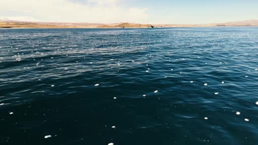 Van Gölü yüzeyinde ilginç görüntü şaşırttı