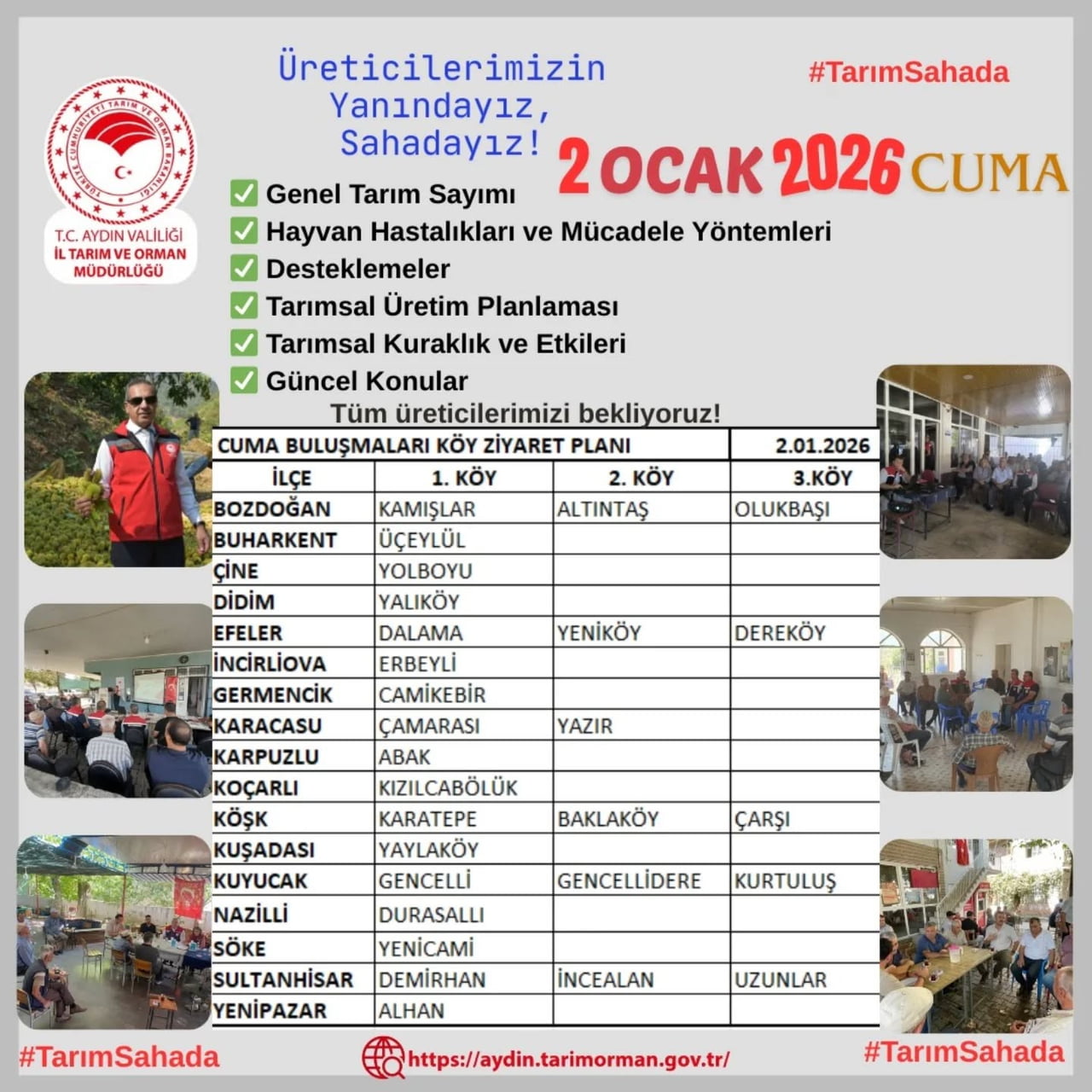 AYDIN İL TARIM VE ORMAN MÜDÜRLÜĞÜ TARAFINDAN BAŞLATILAN 'TARIM SAHADA' ÇALIŞMALARI YENİ YILDA DA...