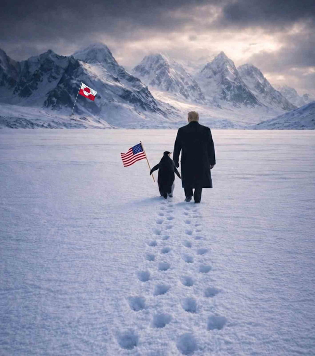 BEYAZ SARAY, SOSYAL MEDYADA VİRAL OLAN ‘NİHİLİST PENGUEN’İ, BİR ELİNDE ABD BAYRAĞI, DİĞER YANINDA...