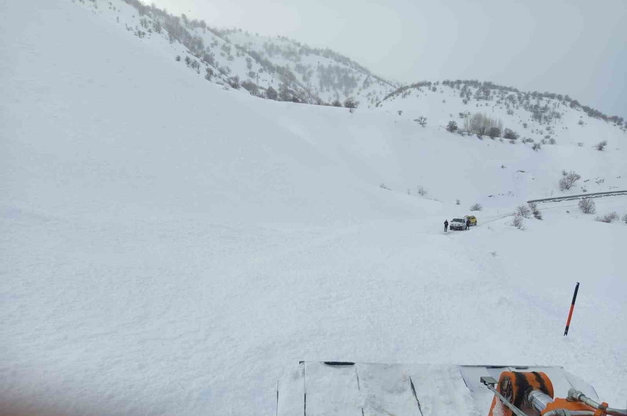 BİNGÖL'ÜN YEDİSU İLE KARLIOVA İLÇELERİ ARASINDAKİ YOLA ÇIĞ, EKİPLER TARAFINDAN...