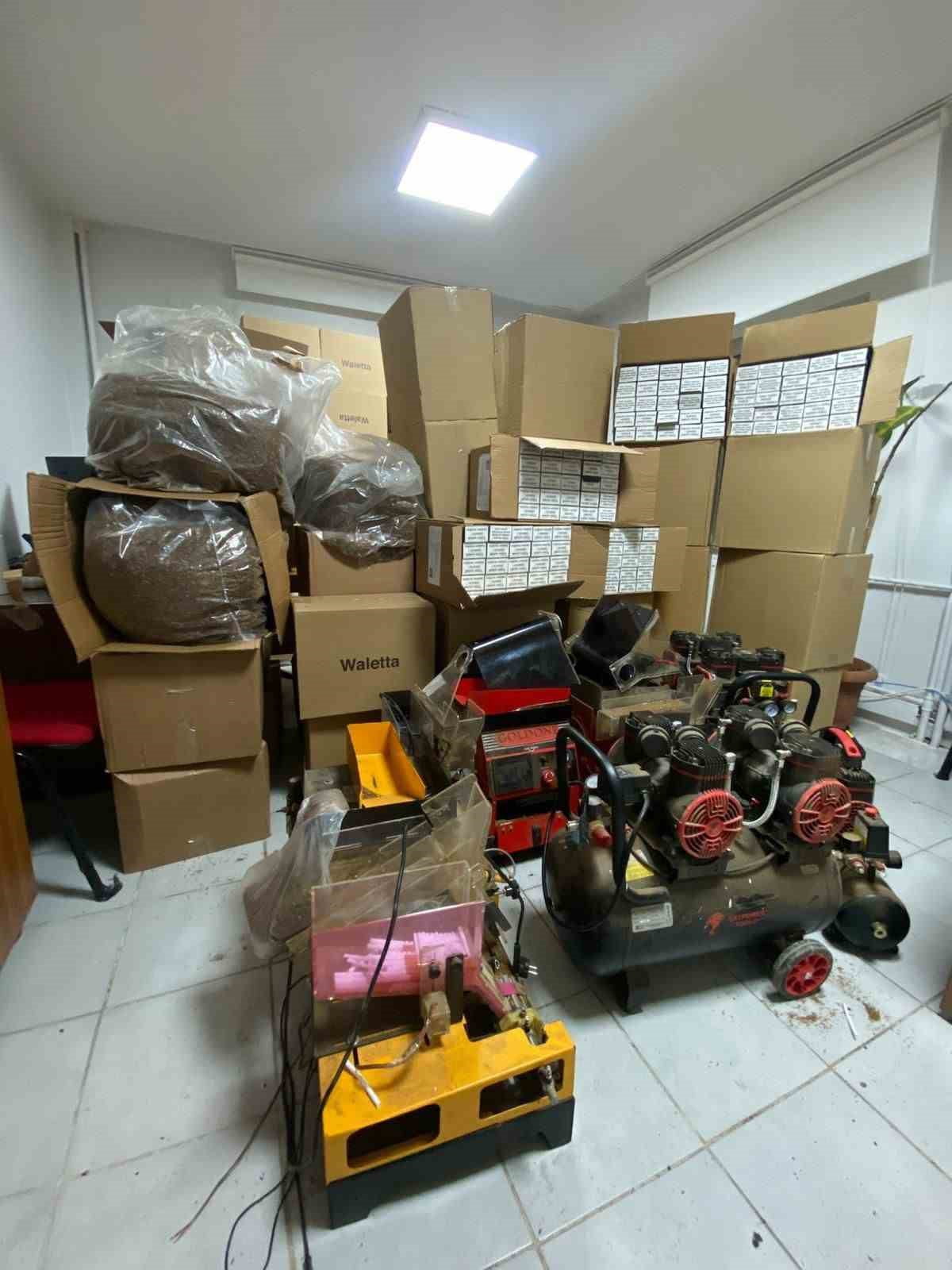 ÇİÇEKDAĞI İLÇESİNDE KAÇAK TÜTÜN VE SİGARA İMALATINA YÖNELİK OPERASYON DÜZENLENDİ.