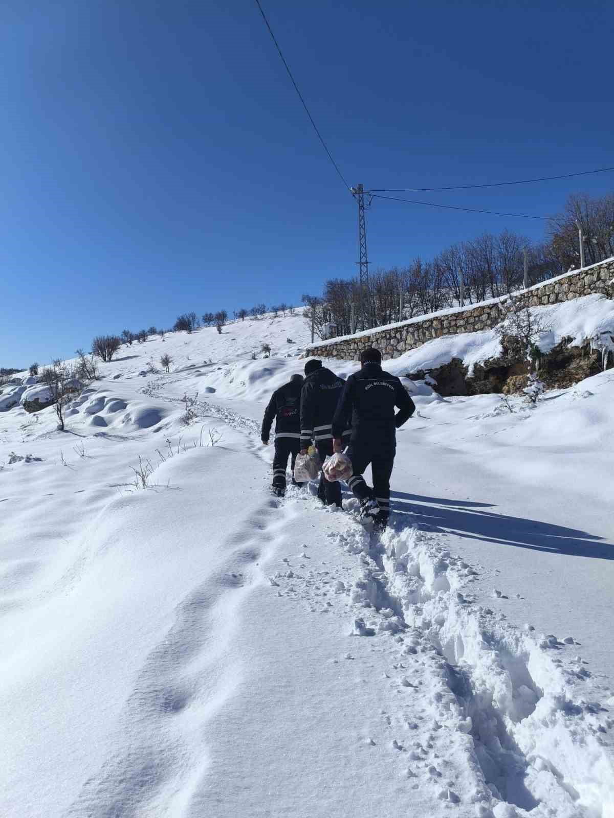 DİYARBAKIR'IN EĞİL İLÇESİNDE BELEDİYE PERSONELLERİ ERZAK SIKINTISI YAŞAYAN VATANDAŞLARIN...