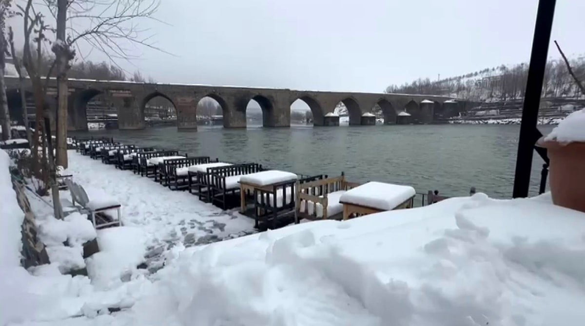DİYARBAKIR’DA YOĞUN KAR YAĞIŞLARININ ARDINDAN DİCLE NEHRİ'NDE SU SEVİYESİ ARTTI.