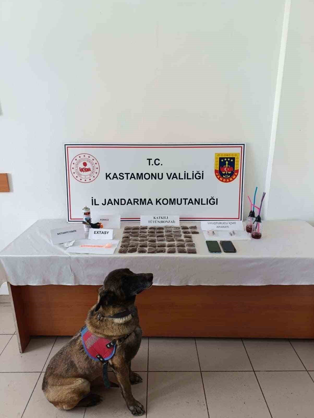 KASTAMONU'DA JANDARMA EKİPLERİ TARAFINDAN DÜZENLENEN UYUŞTURUCU OPERASYONUNDA GÖZALTINA ALINAN...