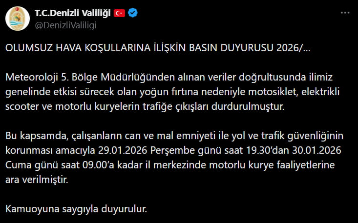METEOROLOJİ VERİLERİ DOĞRULTUSUNDA ETKİSİNİ SÜRDÜRECEK YOĞUN FIRTINA NEDENİYLE MOTOSİKLET...
