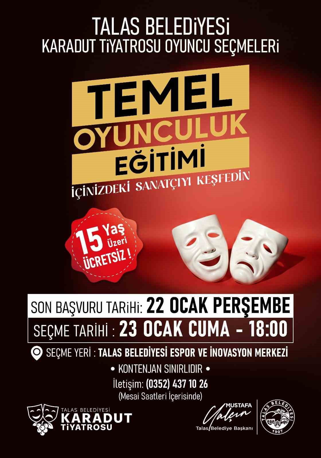 TALAS BELEDİYESİ; SANATI VE KÜLTÜRÜ ŞEHİR YAŞAMININ AYRILMAZ BİR PARÇASI OLARAK GÖRMEYE DEVAM...