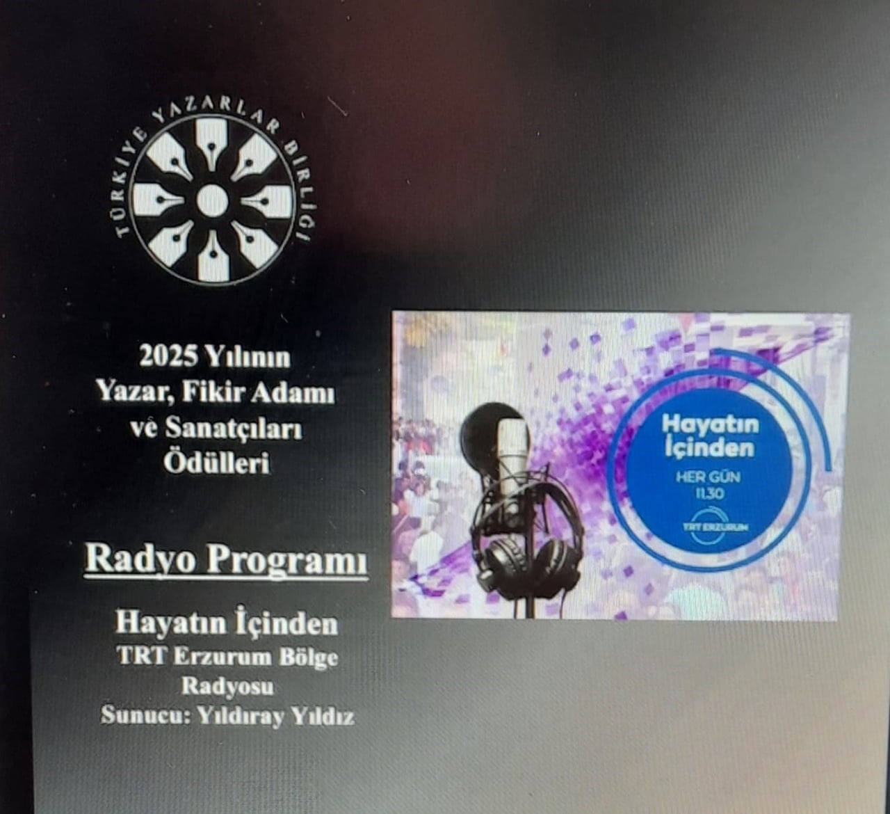 TÜRKİYE YAZARLAR BİRLİĞİ (TYB), GELENEKSELLEŞEN VE KÜLTÜR DÜNYASININ "EN SAYGIN ÖDÜLLERİ" OLARAK...