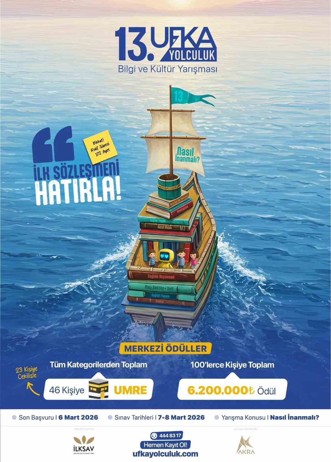 UFKA YOLCULUK BİLGİ VE KÜLTÜR YARIŞMASI’NDA 46 KİŞİYE UMRE, TOPLAM 6 MİLYON TL ÖDÜL VERİLECEK....